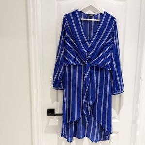 Royal blue vneck long sleeve dress